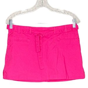 Vintage Y2K 2000s Exact Change Hot Pink Super Mini Micro Belted Skort Size 12